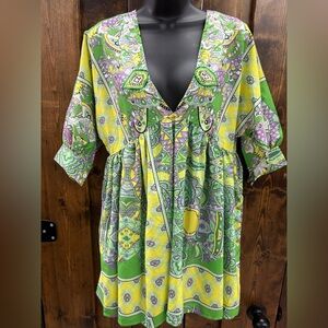 Bohemian Paisley Multicolor Patterned Women's Mini Dress